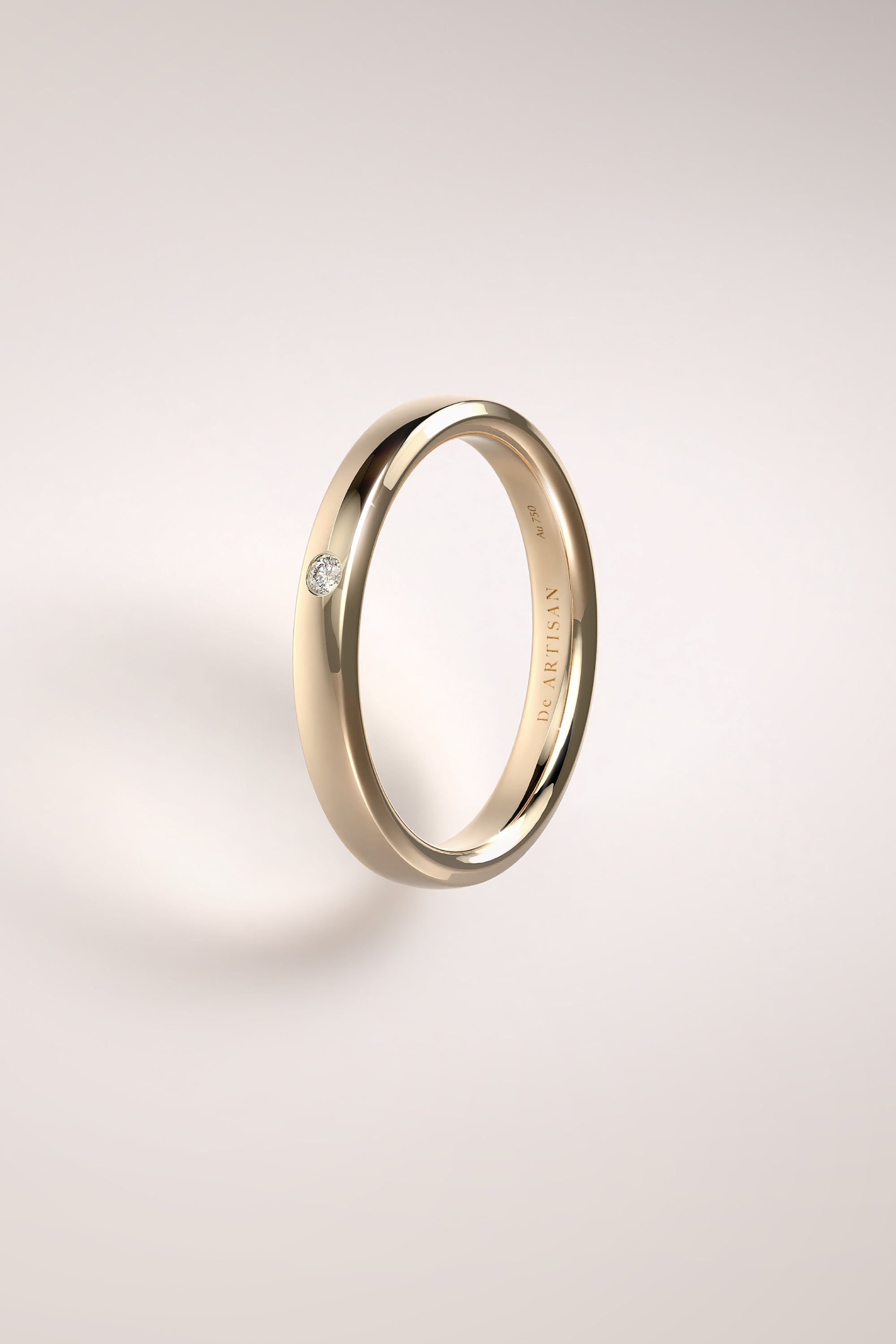 The One ring (S) 3mm. with Love story diamond