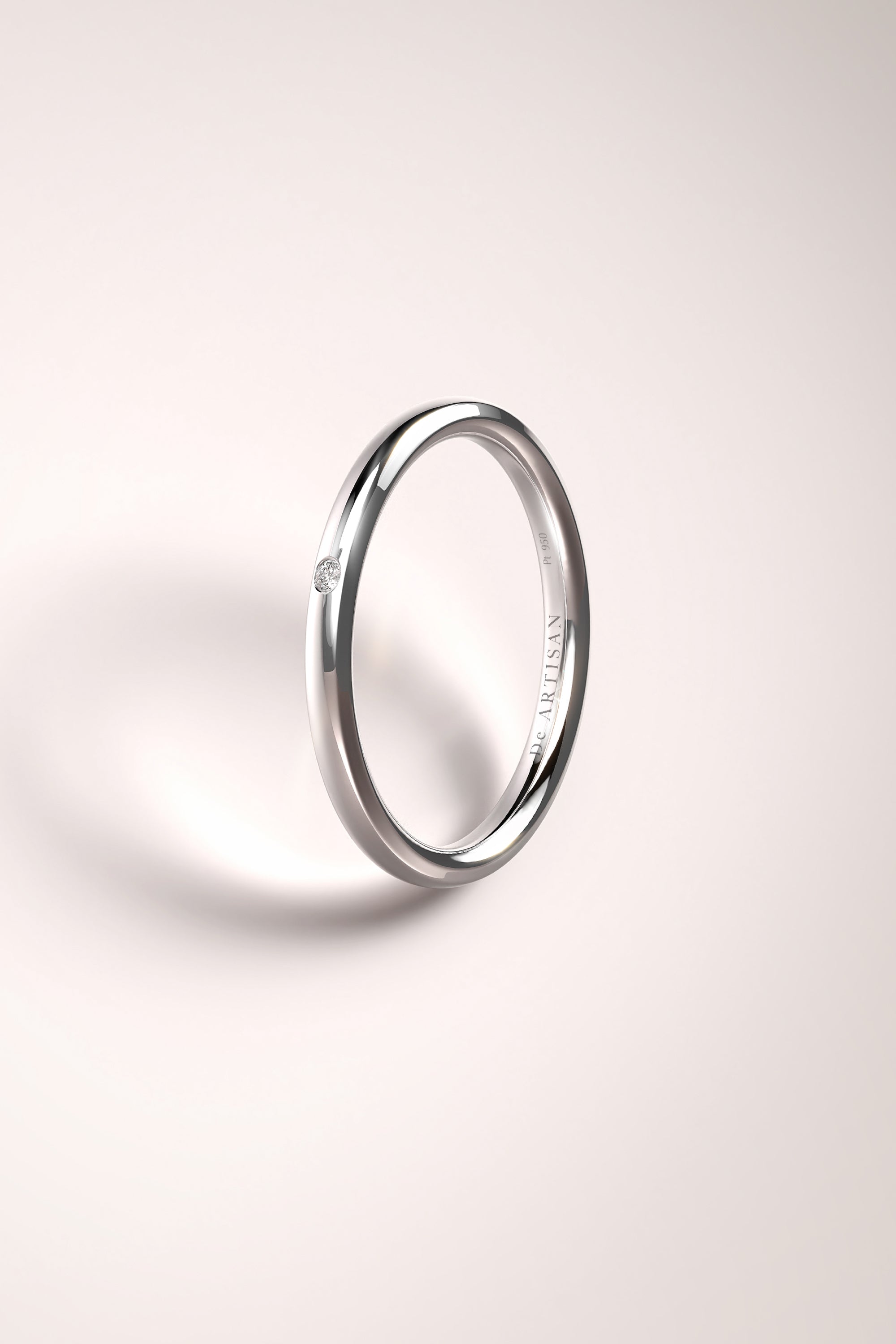 The One ring (SS) 2mm. with Diamond