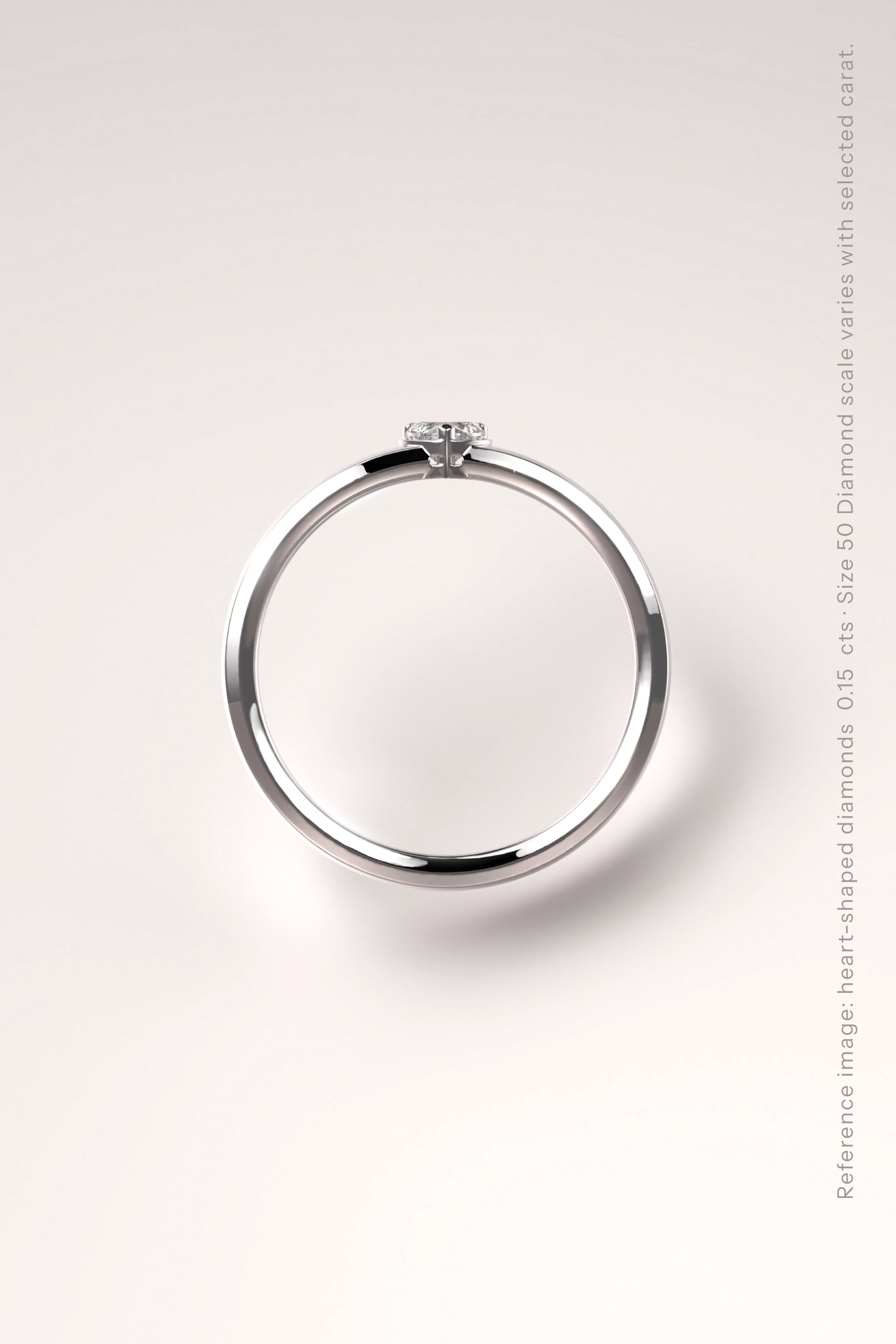 The One ring (S) 3mm. with Heart shape diamond