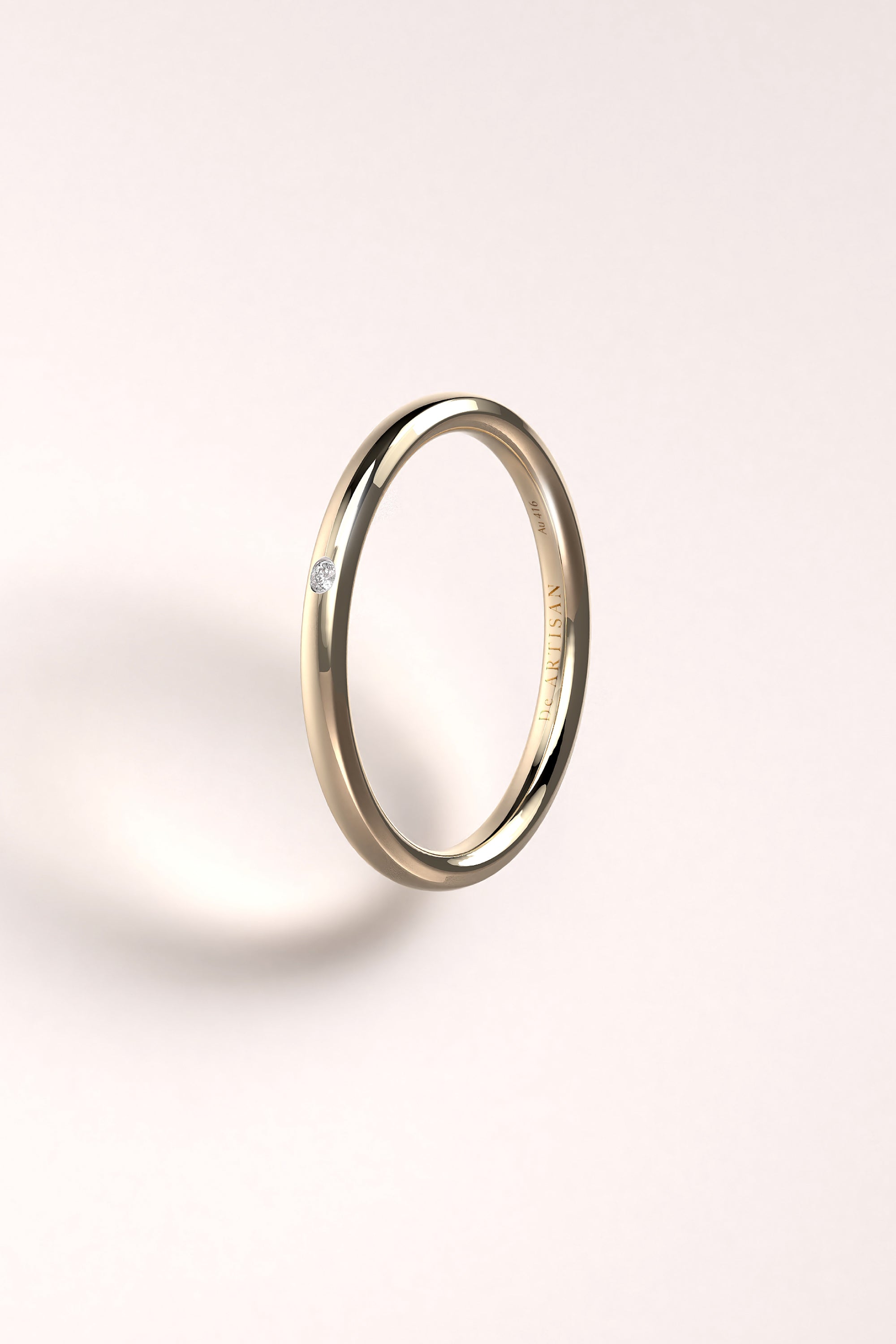 The One ring (SS) 2mm. with Diamond
