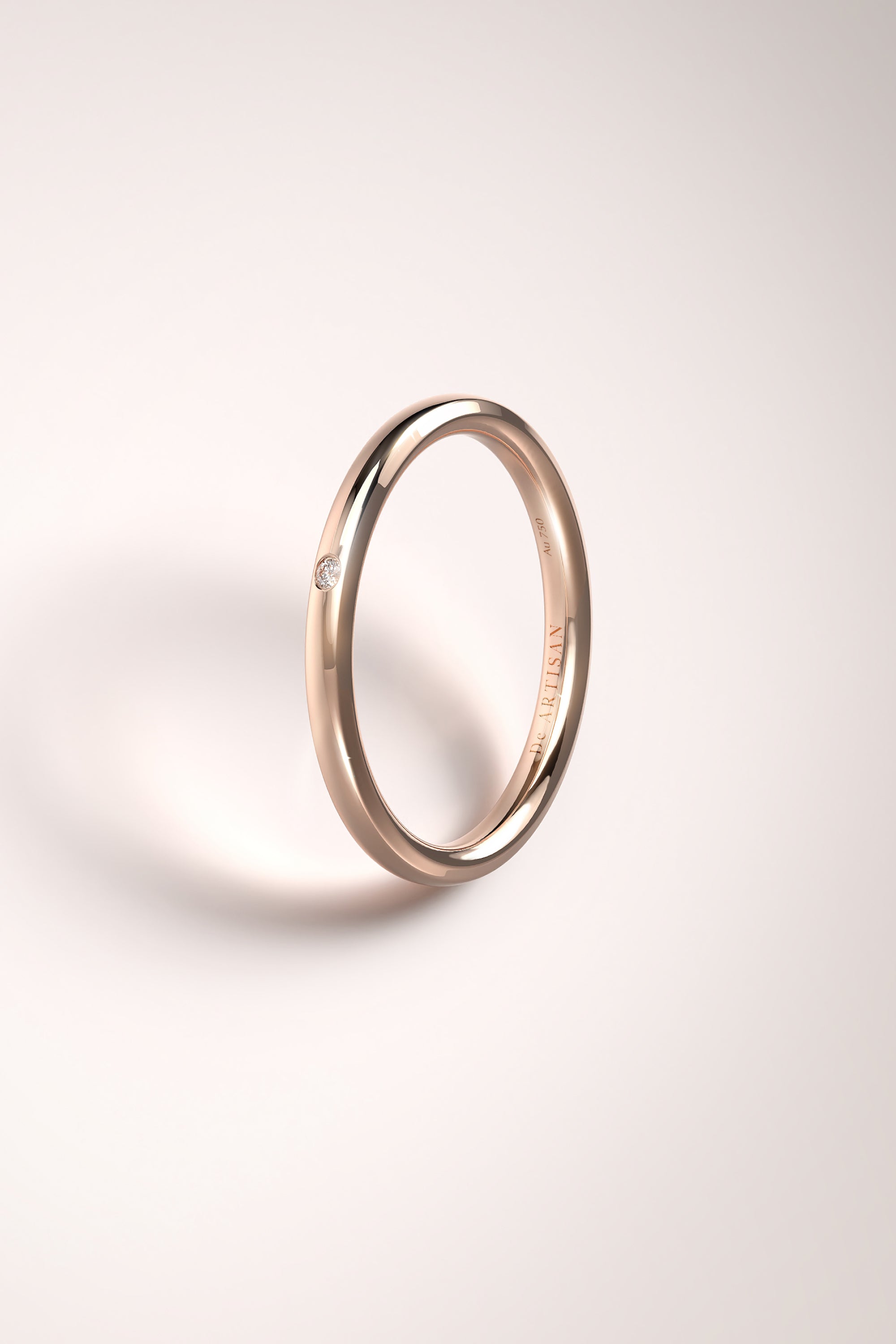 The One ring (SS) 2mm. with Diamond